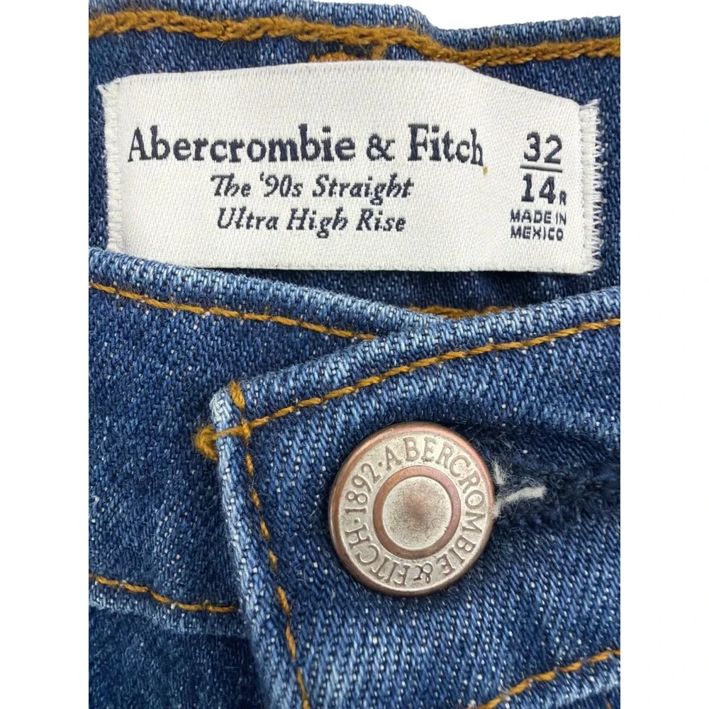 Abercrombie & Fitch The 90s Straight Ultra High Rise Jeans 32 14R NEW